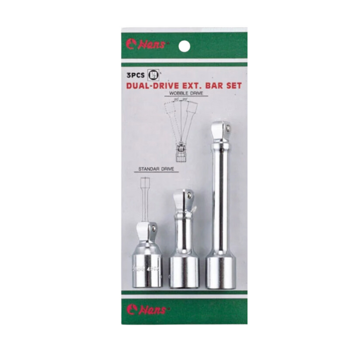 Hans 3pcs Socket Extension Bar Set (Wobble Drive)