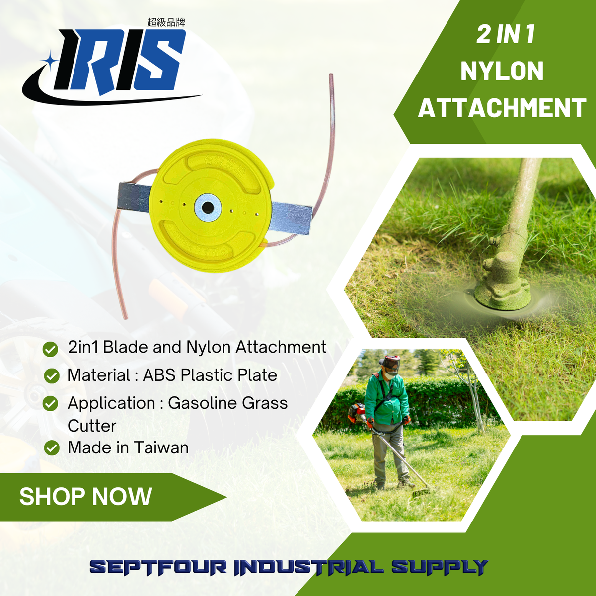 Iris Cutter Rheon IRIS/Extreme Gasoline Grass Cutter Nylon Attachment/Trimmer Line ...