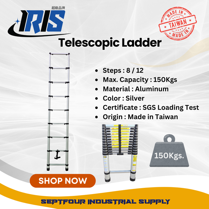 IRIS Aluminum Telescopic Ladder - Made in Taiwan