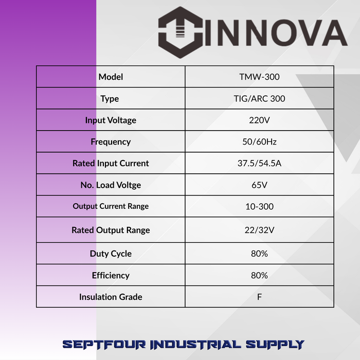 Innova Dual ARC DC Inverter Welding Machine TIG / MMA 300A (Dual Type)