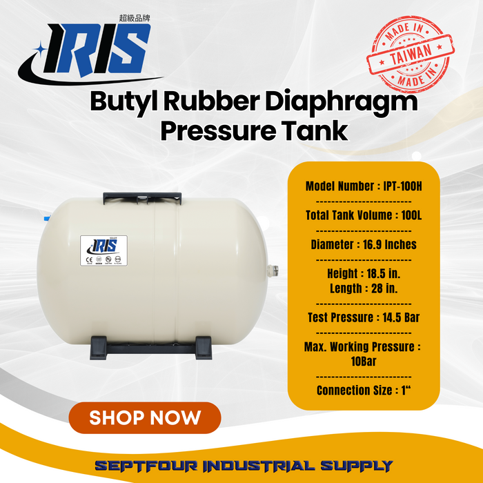 IRIS Premium Tank Butyl Rubber Diaphragm Type (Fixed Membrane) Pressure Tank - Made in Taiwan