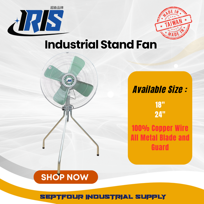 IRIS Industrial All Metal Stand/Wall Fan (Tripod/Wall) Style - Made in Taiwan