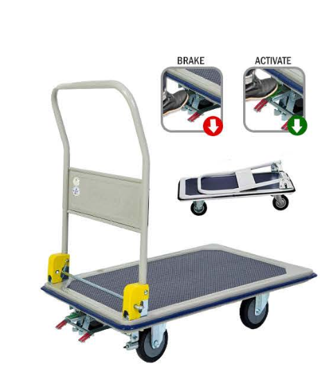 Jumbo 370Kg Steel Platform Trolley with Foot Brake HB-210JCF
