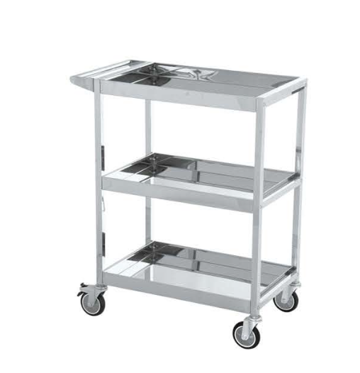 Jumbo 3-Layer Tray Stainless Trolley TS3-6004