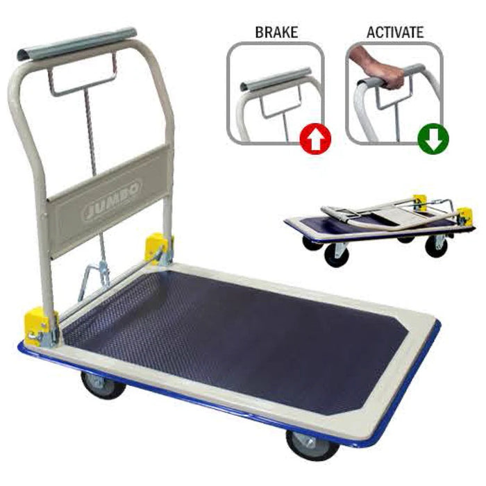 Jumbo 370Kg Steel Platform Trolley with Hand Brake HB-210JCK