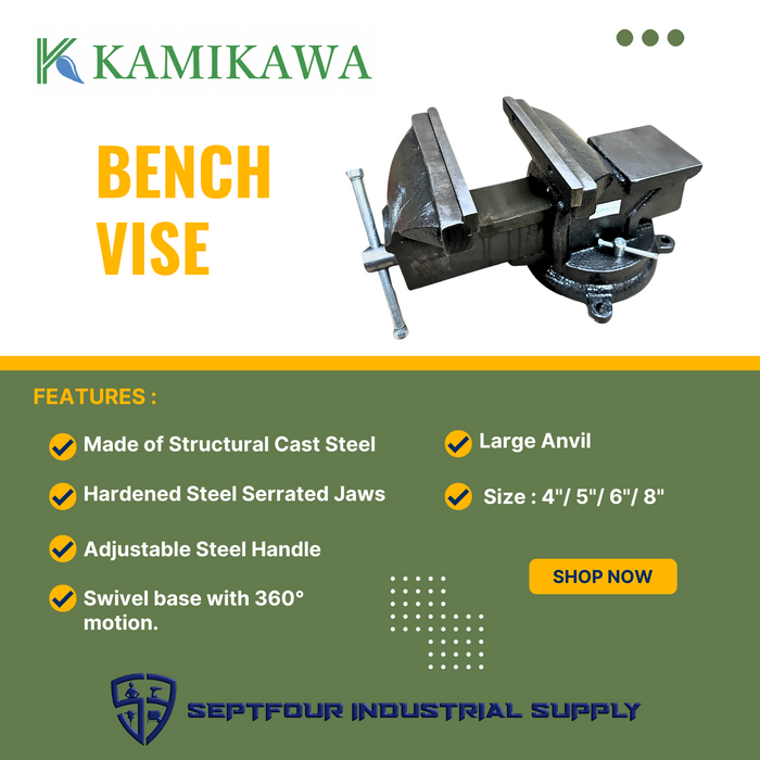 Kamikawa Bench Vise with 360° Swivel - Made in Taiwan