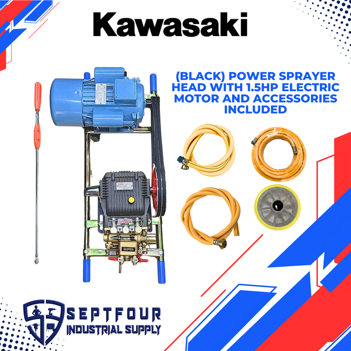 KAWASAKI Power Sprayer/Pressure Washer (Black) Head with Electric Motor K-25A (Belt Drive)