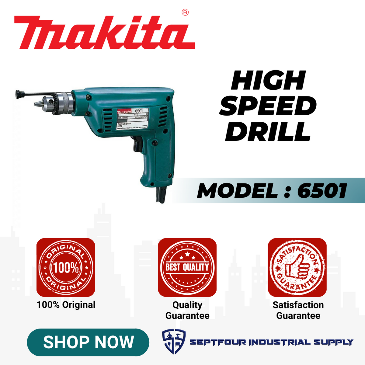 Makita 1 4 High Speed Drill 6501 SEPTFOUR INDUSTRIAL SUPPLY