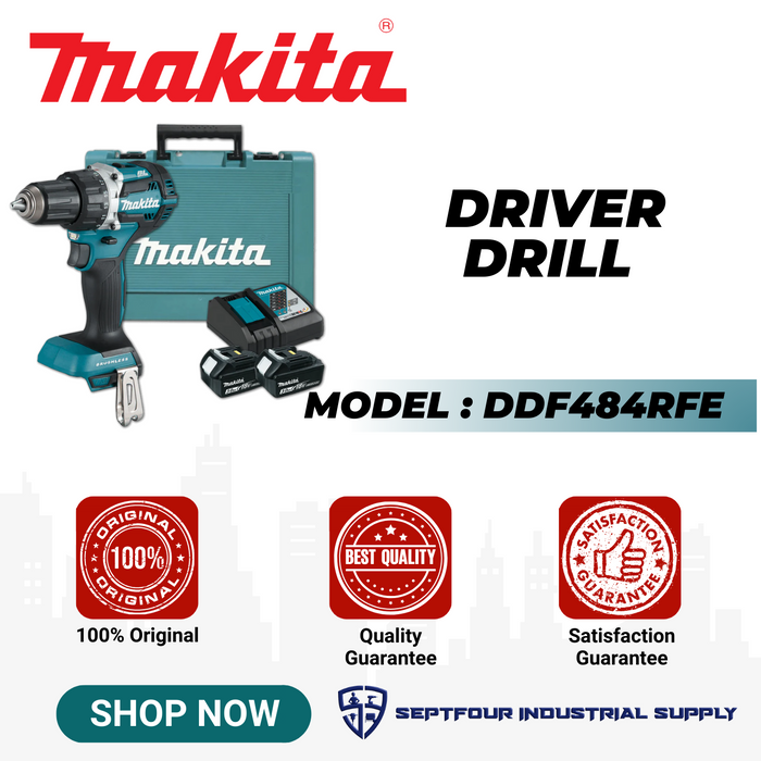 Makita 13mm ( 1/2") Cordless Driver Drill DDF484RFE