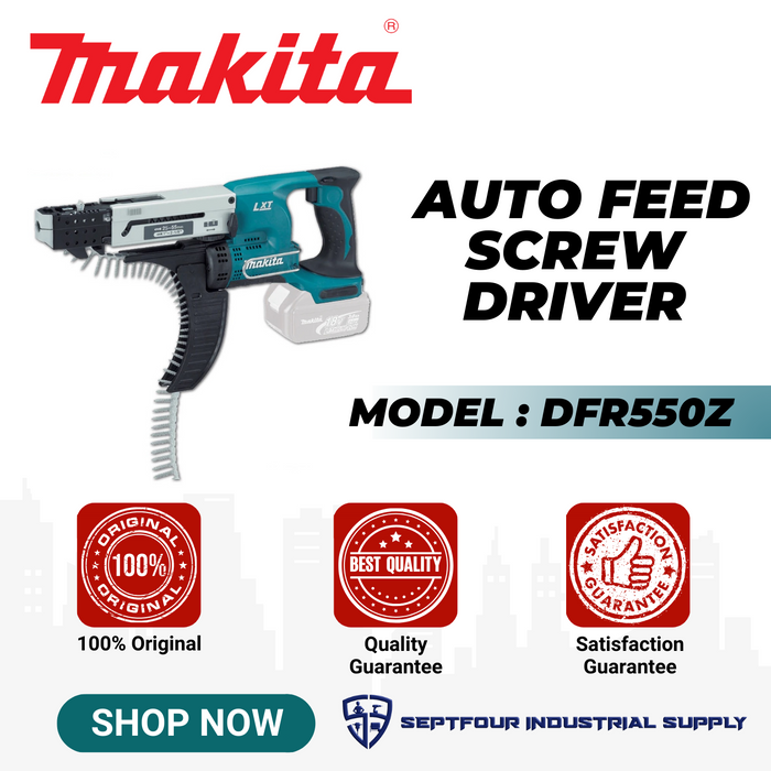 Makita 55mm(2-3/16″) Cordless Auto Feed Screwdriver DFR550Z