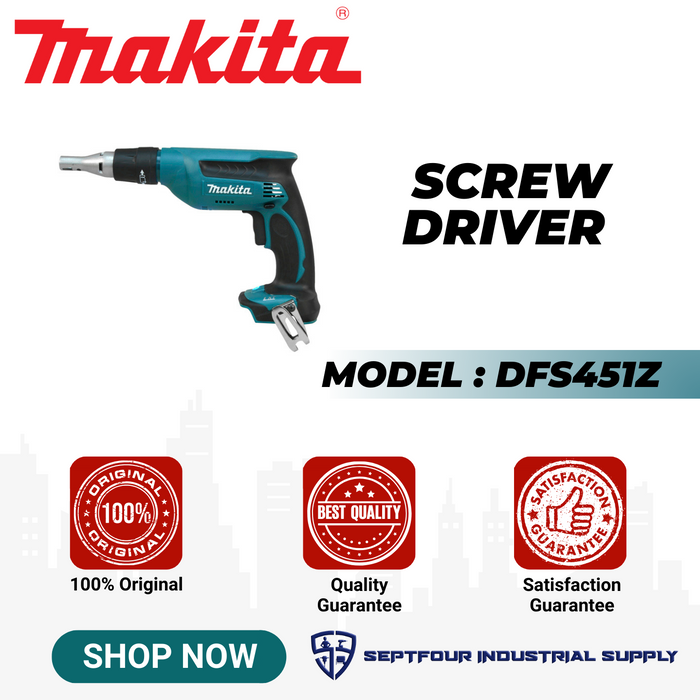 Makita 1/4" Cordless Drywall Screwdriver DFS451Z
