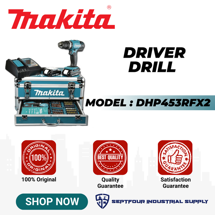 Makita 13mm ( 1/2") Cordless Hammer Driver Drill DHP453RFX2