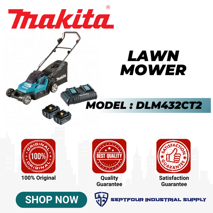 Makita 430 mm (17″) Cordless Lawn Mower DLM4432CT2