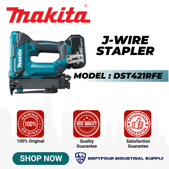 Makita 4mm J Wire Cordless Stapler DST421RFE