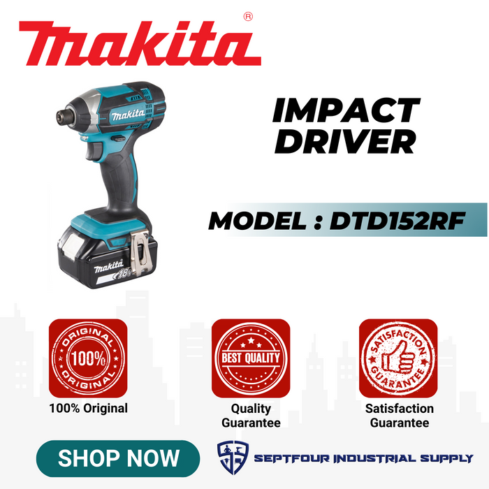 Makita 1/4" Cordless Impact Driver DTD152RF