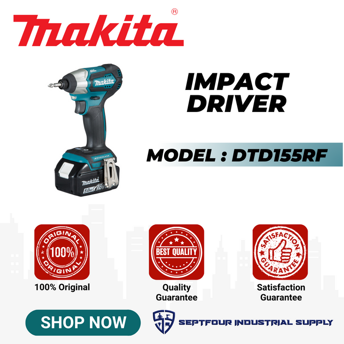 Makita 1/4" Cordless Impact Driver DTD155RF
