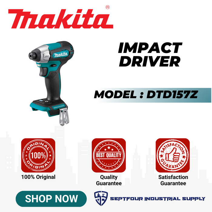 Makita 6.35mm (1/4") Cordless Impact Driver DTD157Z
