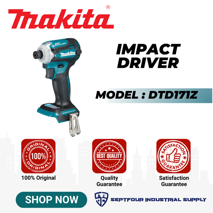 Makita 6.35mm (1/4") Cordless Impact Driver DTD171Z
