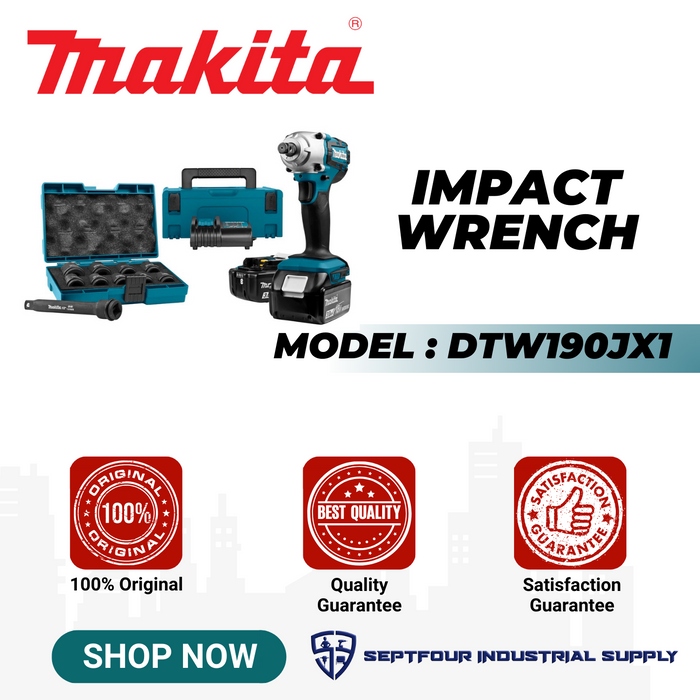 Makita 12.7mm (1/2") Cordless Impact Wrrench DTW190JX1