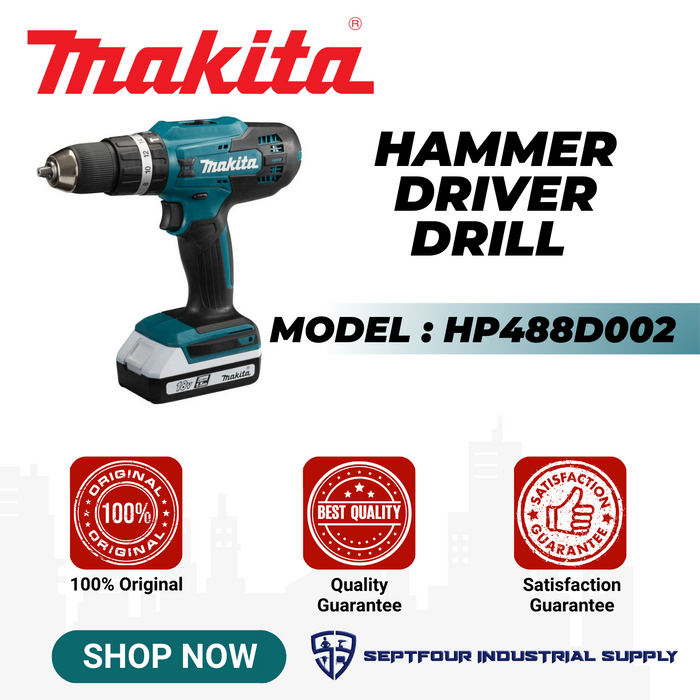 Makita 13mm ( 1/2") Cordless Hammer Driver Drill HP488D002