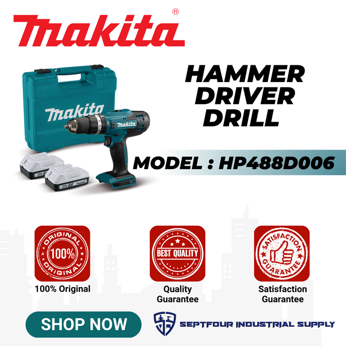 Makita 13mm ( 1/2") Cordless Hammer Driver Drill HP488D006