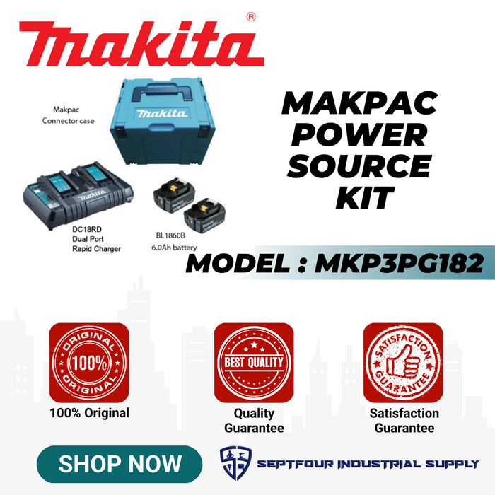 Makita 6.0Ah Makpac Power Source Kit MKP3PG182