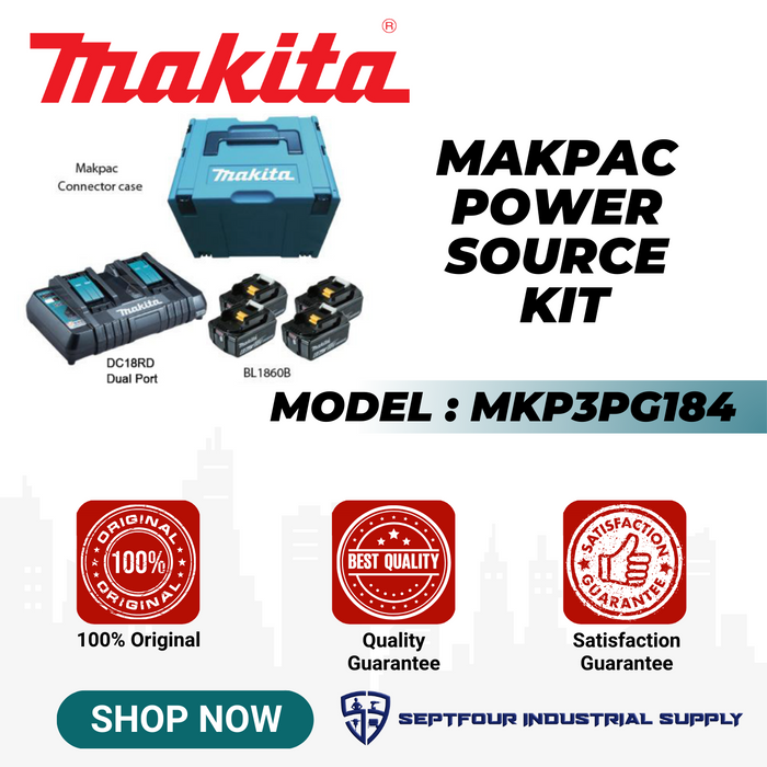 Makita 6.0Ah Makpac Power Source Kit MKP3PG184