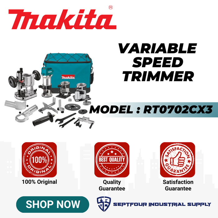 Makita 6.35mm (1/4")Router Trimmer Kit RT0702CX3