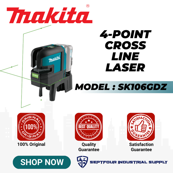 Makita 35m Rechargeable Green 4-point Cross Line Laser SK106GDZ