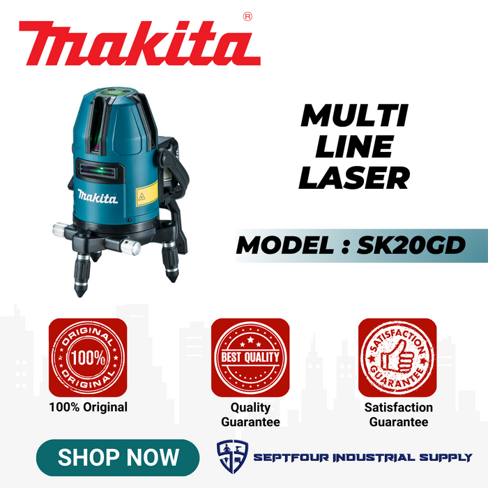 Makita 12V Rechargeable Green Multi Line Laser SK20GD