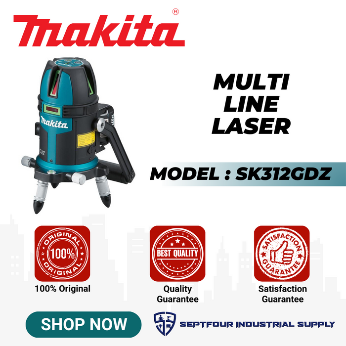 Makita 12Vmax Rechargeable Green Multi Line Laser SK312GDZ