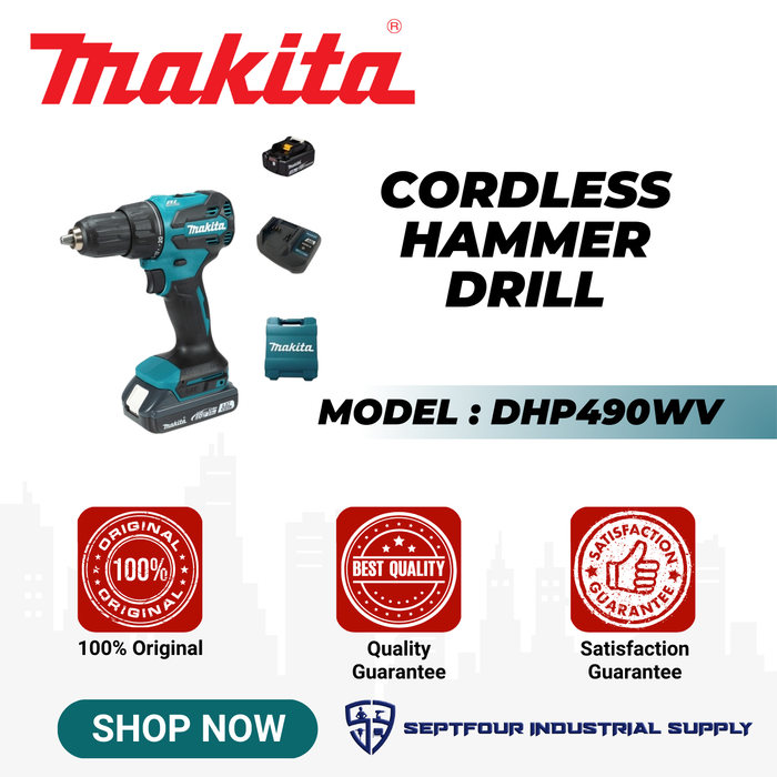 Makita 13 mm (1/2″) 18V Cordless Brushless Hammer Drill Set LXT-Series DHP490WV