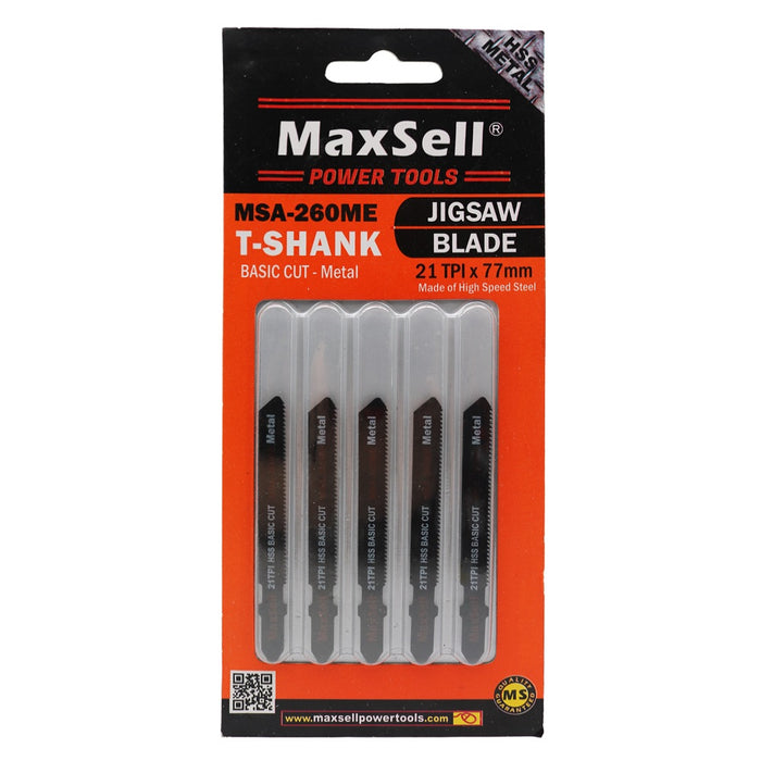 Maxsell T-Shank Jigsaw Blade for Metal (Basic Cutting) MSA-260ME