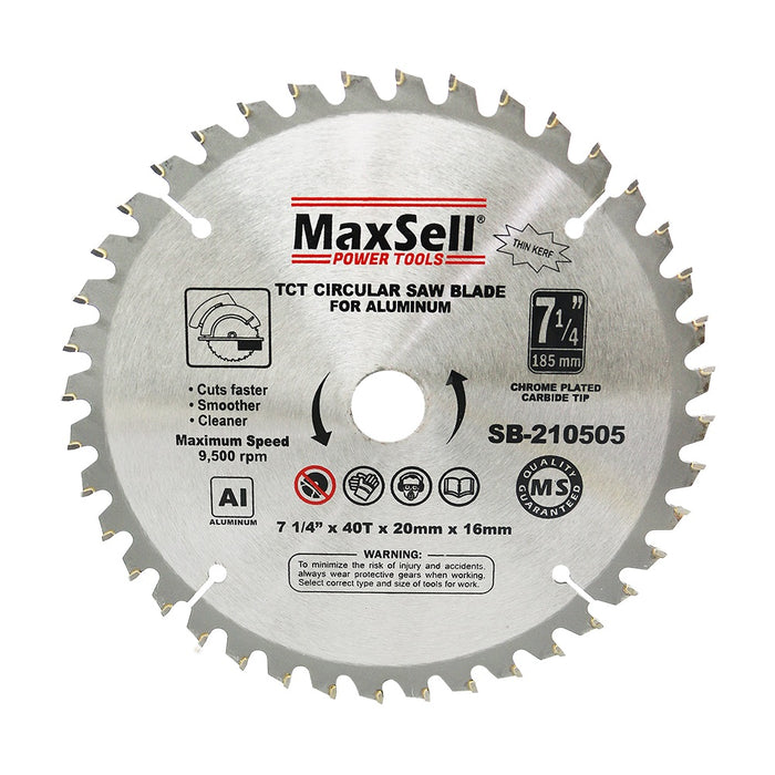 Maxsell Circular Saw Blade Tungsten Carbide Tip-Standard (Thin Kerf) For Aluminum