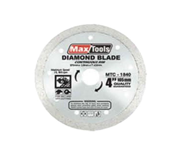 Maxtools 4" Diamond Blade (Continuous Rim) MTC-1840