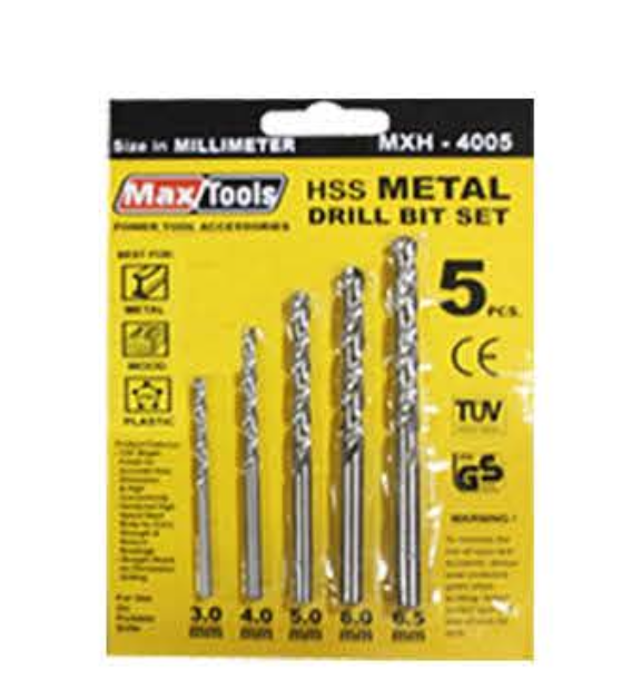 Maxtools 5pcs. HSS Metal Drill Bit Set