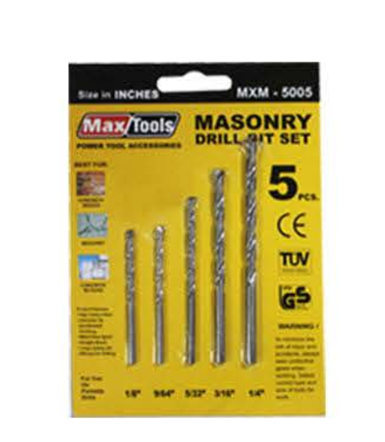 Maxtools 5pcs. Masonry Drill Bit Set