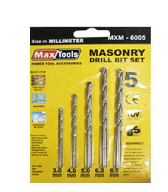 Maxtools 5pcs. Masonry Drill Bit Set