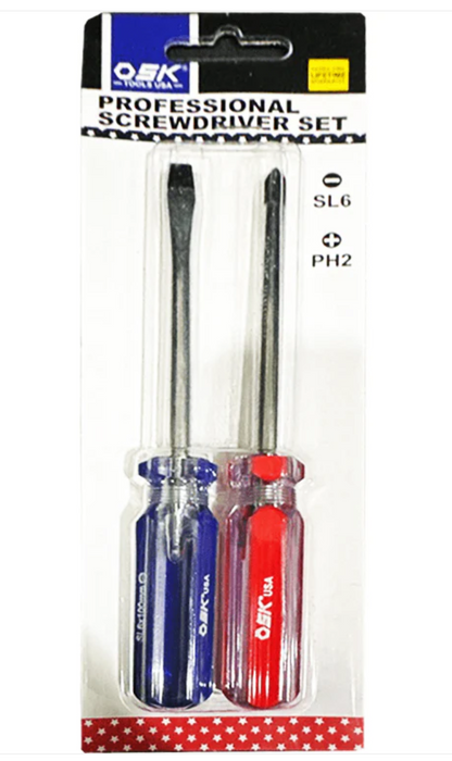 OSK 2pcs  4" Screwdriver Set  107-2KIT
