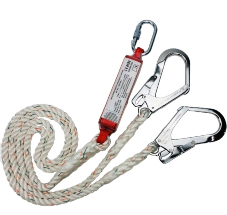 OSK Double Lanyard with Absorber Big Hook / Fall Arrest Webbing TE6104