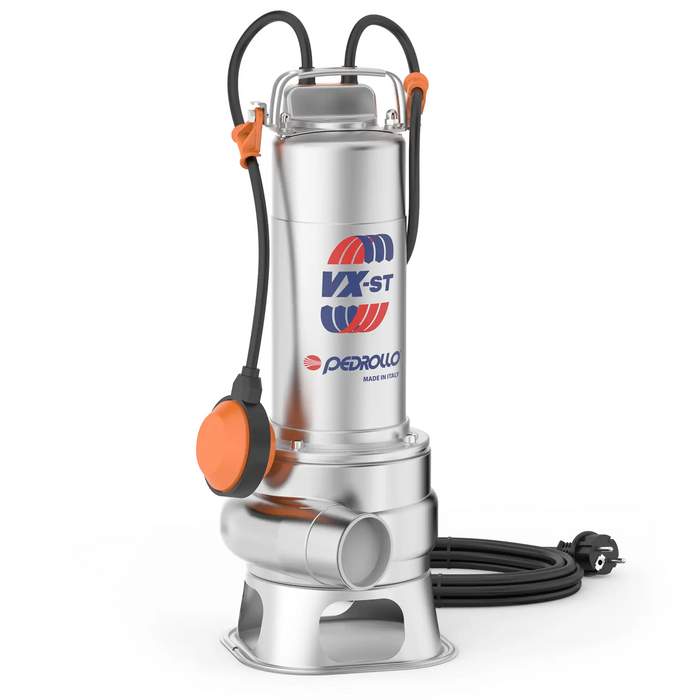 Pedrollo Stainless-Steel Submersible  "Vortex" Sewage Pumps - VX-ST - Made In Italy