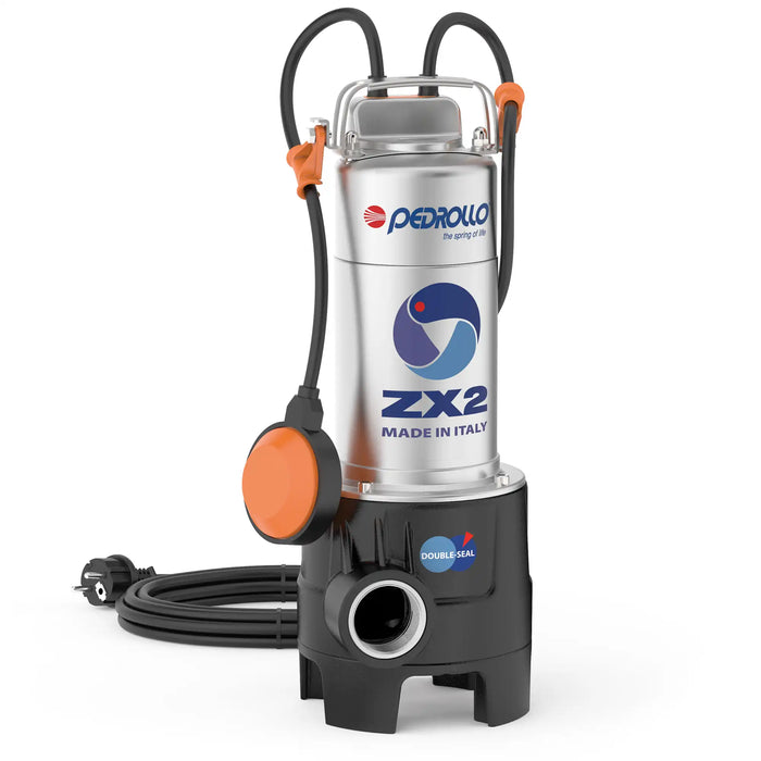 Pedrollo Submersible  "Vortex" Pumps for greywater -ZXm 2 Series - Made In Italy