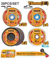 Ingco 30pcs Cutting And Grinding Disc Set MCD07630