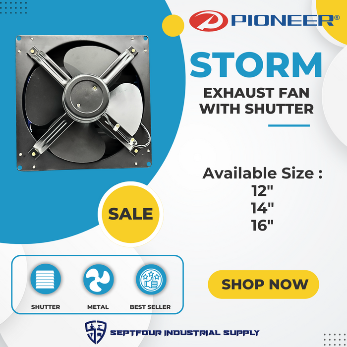Pioneer Storm Metal Exhaust Fan with Shutter