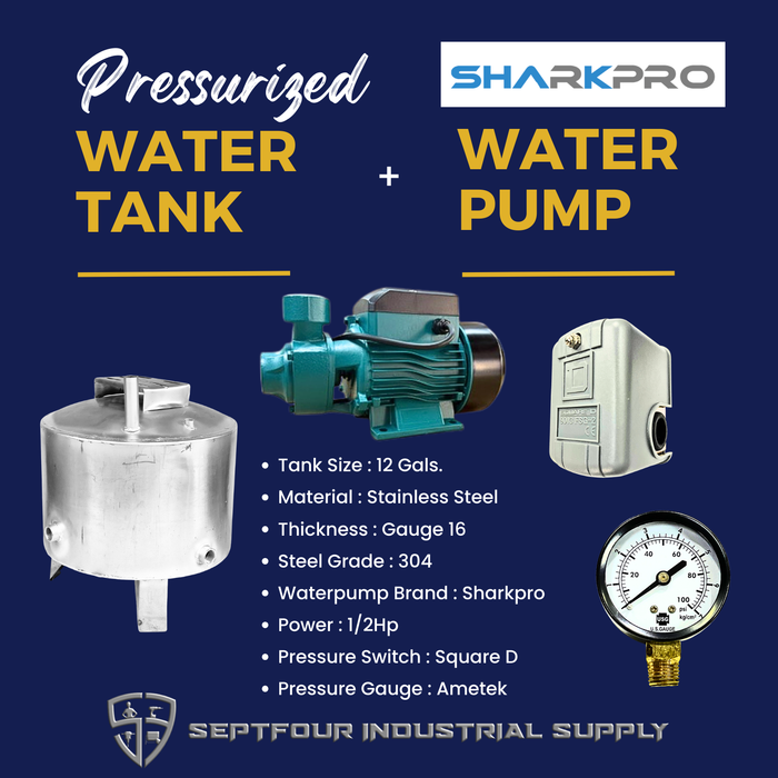 Sharkpro 1/2HP or 1HP Jet Pump with Pressure Tank (set)