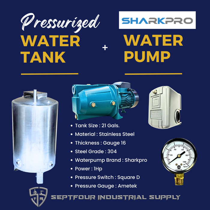 Sharkpro 1/2HP or 1HP Jet Pump with Pressure Tank (set)