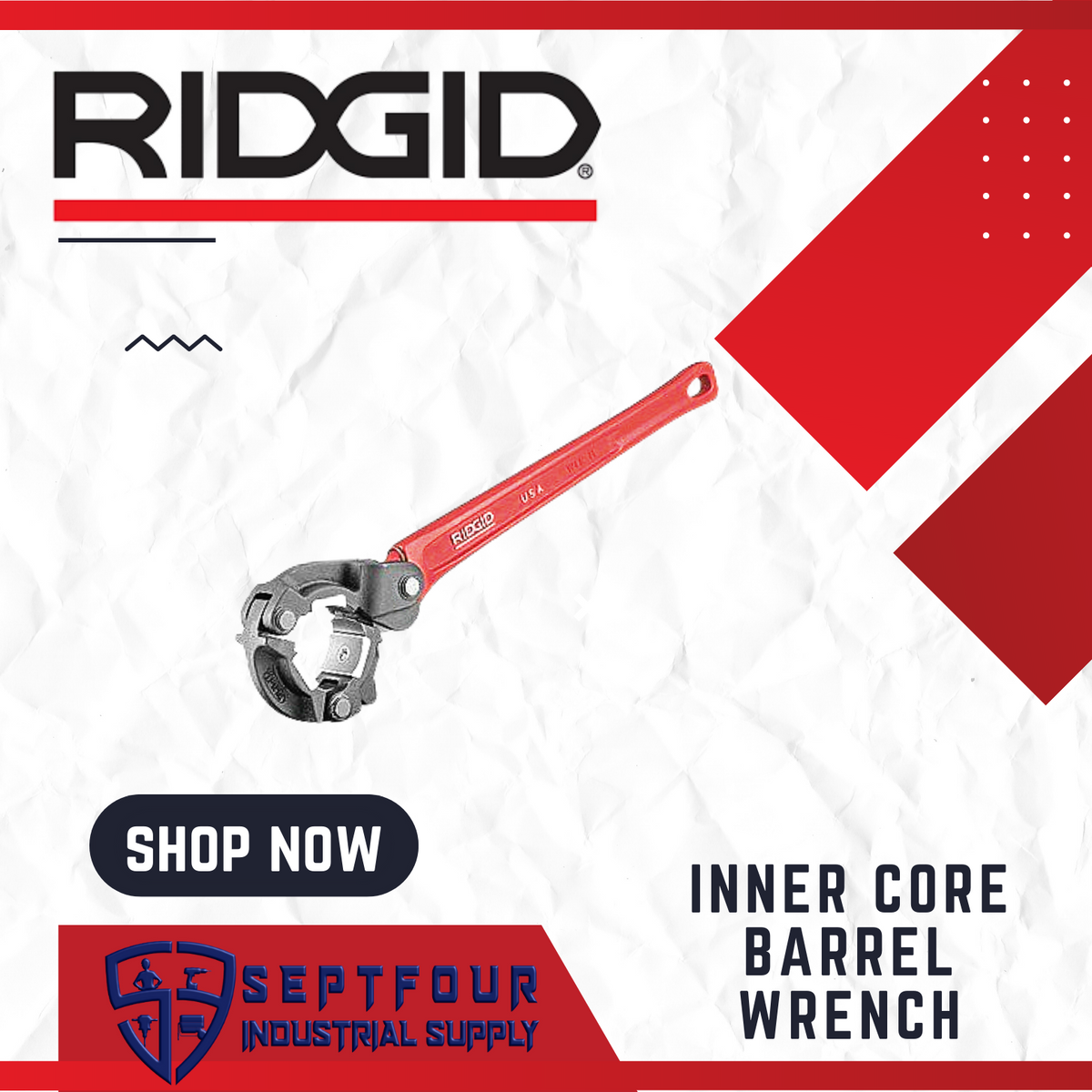 Ridgid Inner Tube Core Barrel Wrench — SEPTFOUR INDUSTRIAL SUPPLY