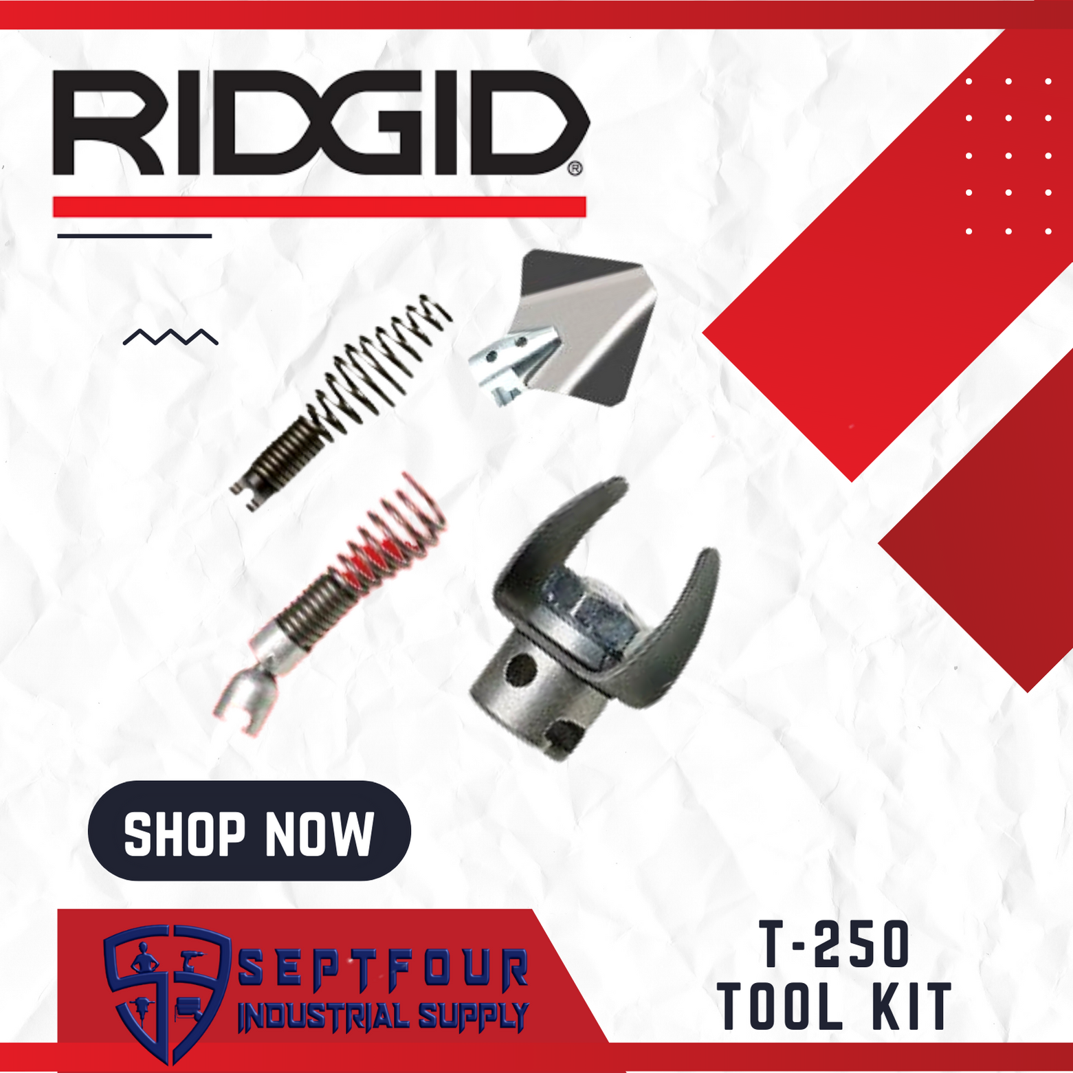 Ridgid Model T-250 Tool Kit Catalog No. 48482 for Ridgid K-400 ...