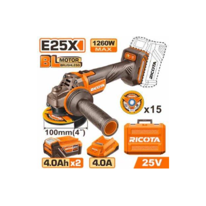 Ricota 25V Cordless Angle Grinder RLAG2510012