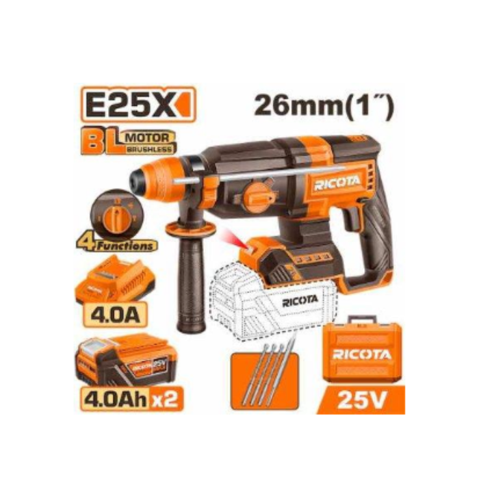 Ricota 25V 26mm Cordless Rotary Hammer RLLRH2526